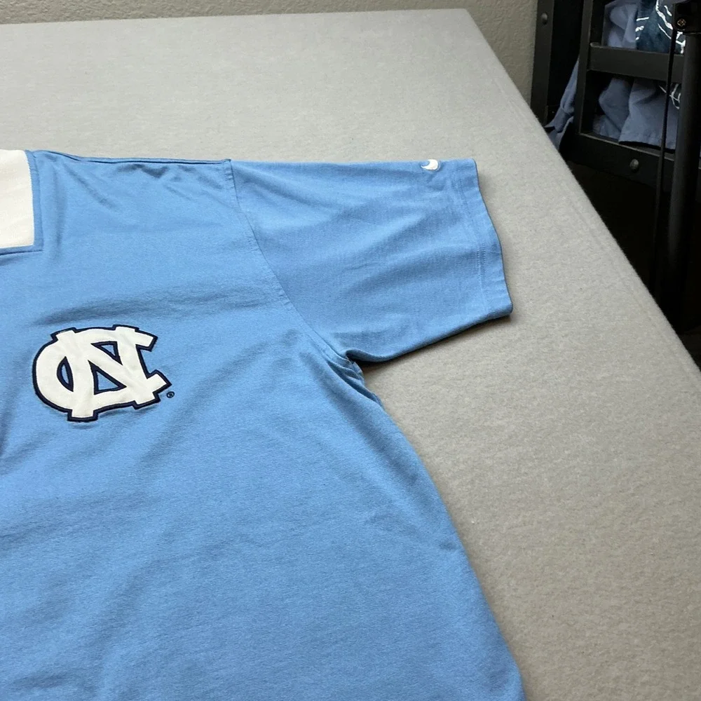 Nike UNC‎ Tar Heels Quarter Zip Polo Shirt Large Blue Argyle Stripe Vintage Men